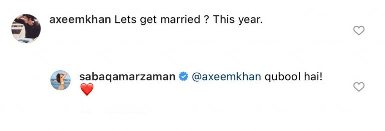 Wedding bells ringing soon for Saba Qamar as she accepts proposal by Azeem Khan