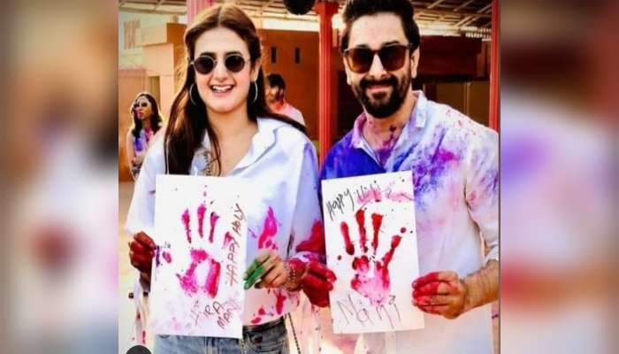 Netizens slams Hira and Mani for dancing and celebrating Holi festival