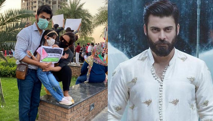 Fawad Khan joins protests issupport of Palestine in Lahore