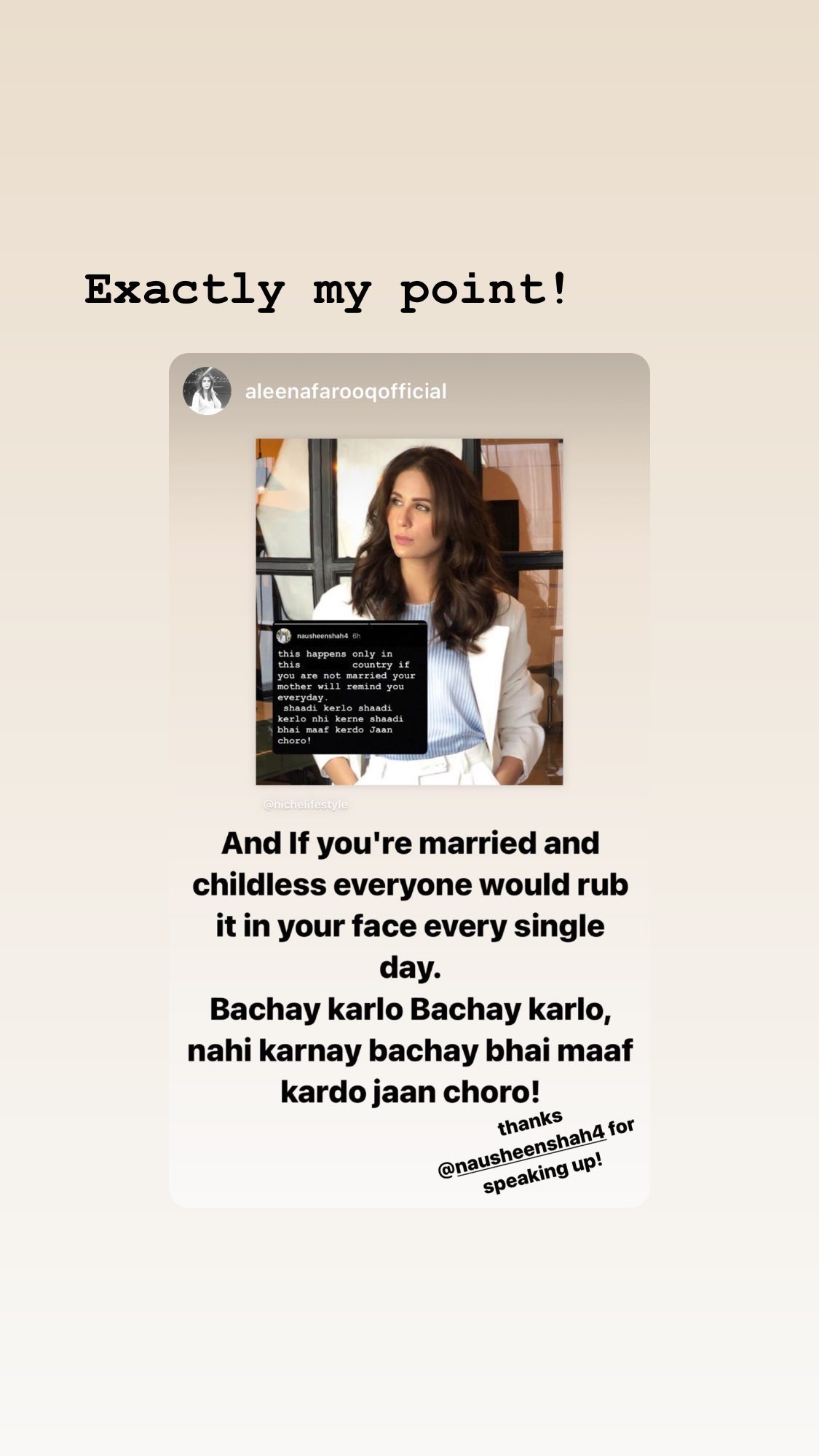 Nausheen Shah express her frustration on pressure of getting married
