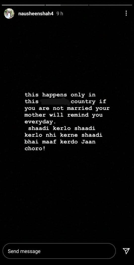 Nausheen Shah express her frustration on pressure of getting married