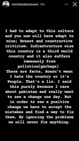 Christian Betzmann responds to backlash, says it was his honest and constructive criticism