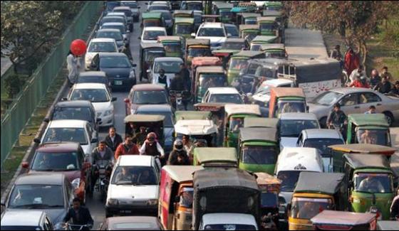 Traffic Jam In Different Roads In Lahore
