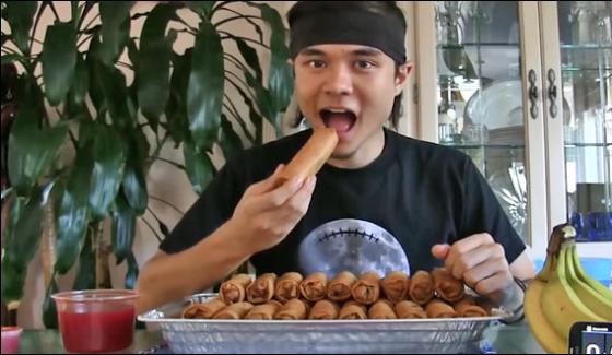 Younger Eats 50 Egg Rolls In Minuts