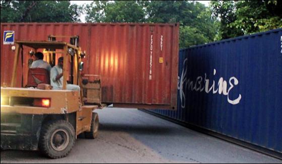 Containers Removed Near By Area Of Lal Haweli Roads Clear