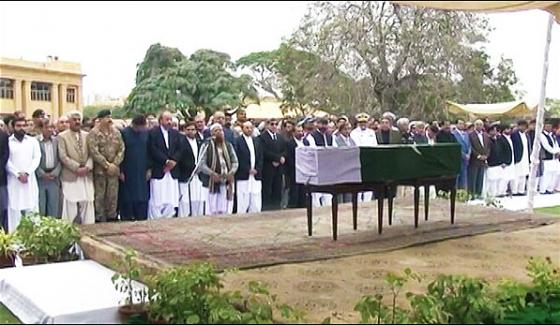 Funeral Prayers Offered For Deceased Sindh Governor Saeed Uz Zaman Siddiqui In Karachi