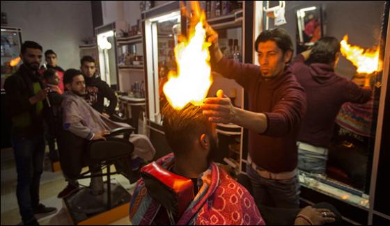 Expert Hairdresser Uses Fire With Unique Hair Cutting Techniques