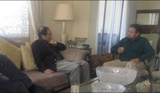 Ch Shujaat Meet Pervez Musharaf In Dubai