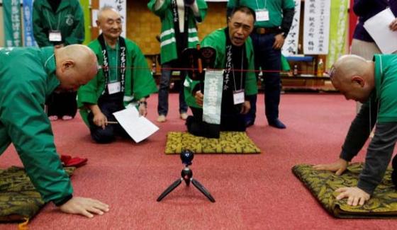 Japanese Men Hold Competition To Celebrate Baldness