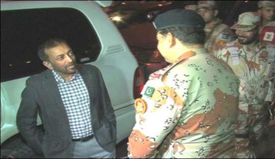 Karachi Rangers Snap Checking Stops Farooq Sattars Car