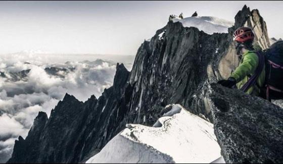 French Climber Climb Icy Mountain