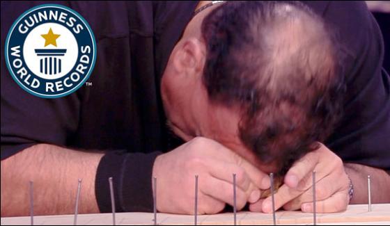 American Man Hammered Nails With Forehead Set World Record