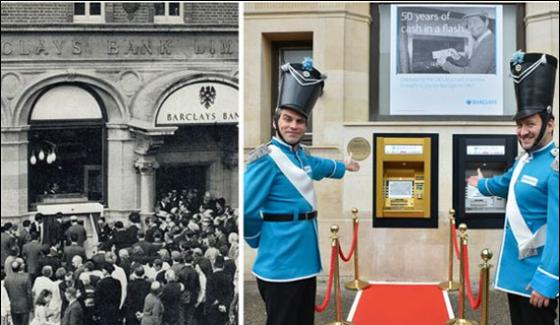 Worlds First Cash Machine Turns Gold To Mark 50th Anniversary