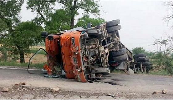 Oil Tanker Overturns Near Attock