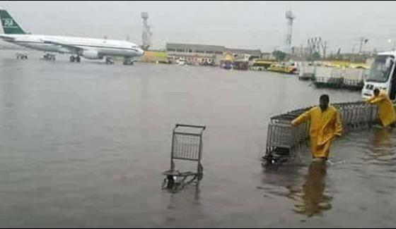Islamabad Airport Filled With Rainy Water And Pics Of Roads