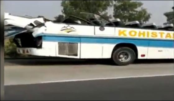 Kala Shah Kaku Two Killed As Bus Crashes With Trailer On Motorway