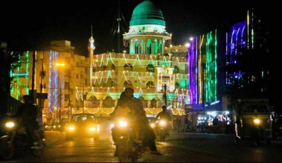 Mosques And Buildings Of Celebration Of Eid Milad In Karachi