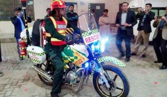 Rescue 1122 Motorcycle Ambulance Launched In Faisalabad