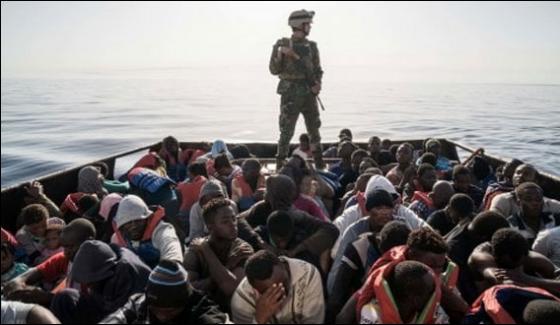Libyan Coast Guards Saves Refugees Boat From Capsizing
