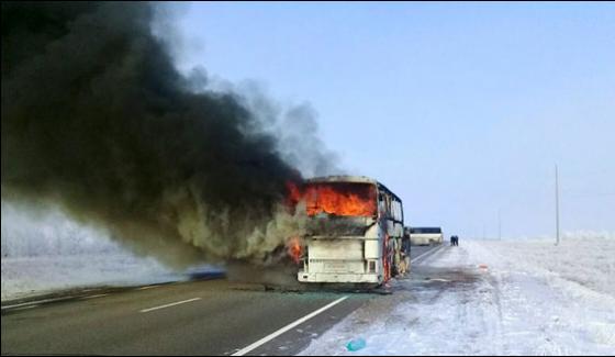 Passenger Bus Caught Fire In Kazakhstan 52 People Killed