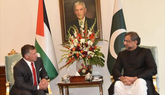 Shah Jordan Meets Prime Minister Shahid Khaqan