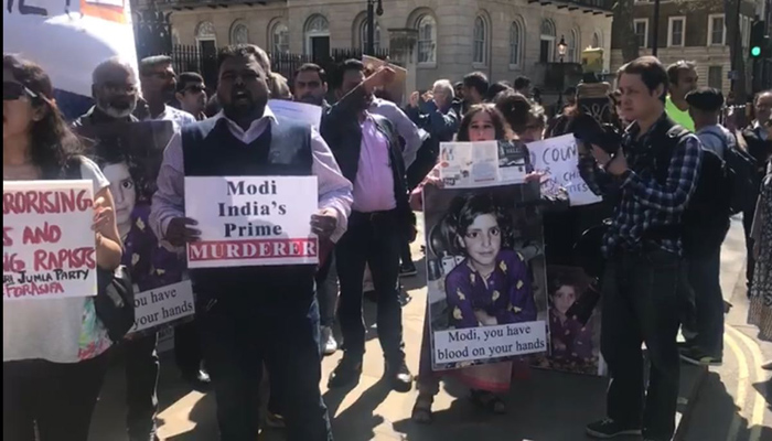 مودی کی برطانیہ آمد پر احتجاج