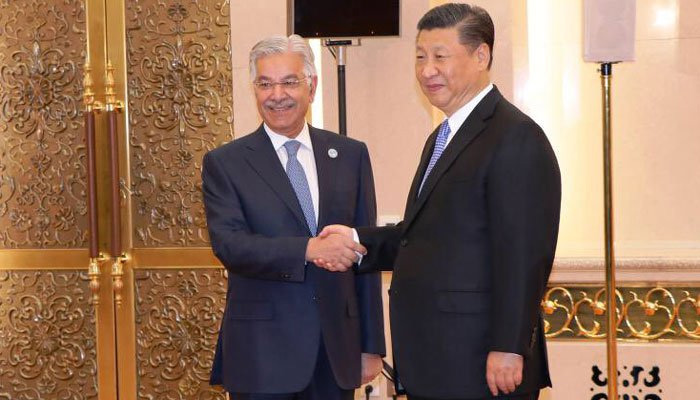 وزیر خارجہ خواجہ آصف کی چینی صدر سے ملاقات