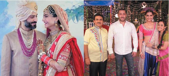 انیل کپور کی لاڈلی سونم کپور کی شادی میں شوبز ستاروں کا جشن