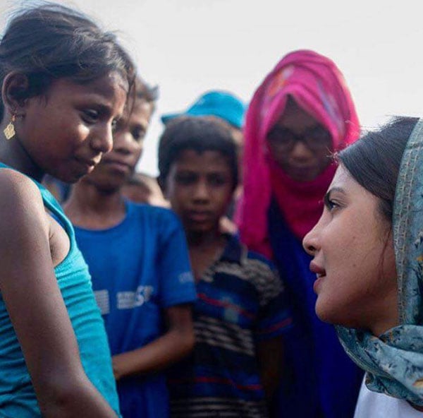 پریانکا چوپڑا کا بنگلہ دیش میں روہنگیا مسلمانوں کے کیمپ کا دورہ