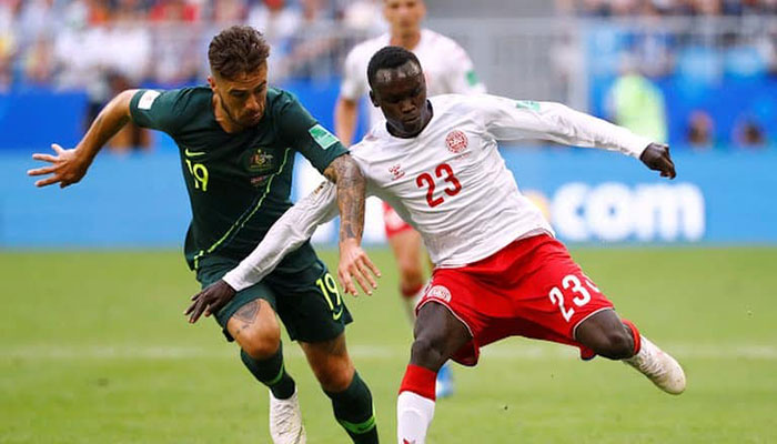 عالمی کپ فٹبال ، ڈنمارک اور آسٹریلیا کا میچ برابر