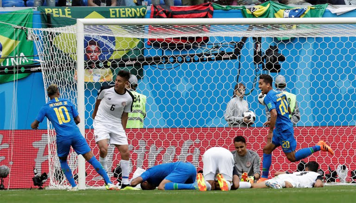 عالمی کپ فٹبال: برازیل نے کوسٹاریکا کو شکست دیدی