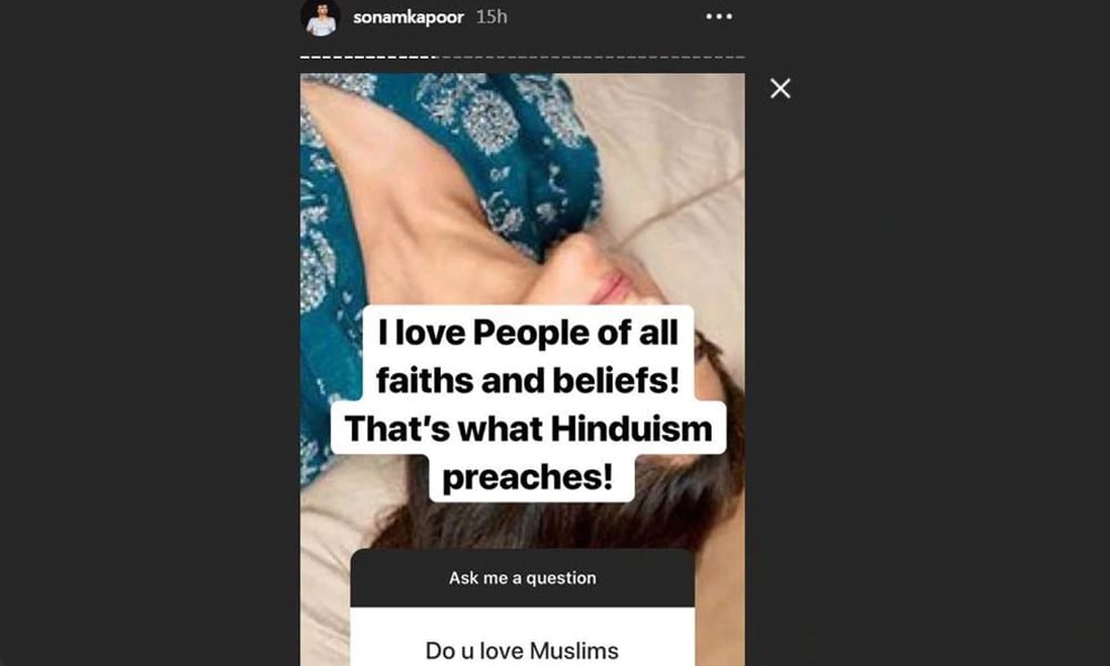 سونم کپور نے’مسلمانوں اور پاکستان‘ سے محبت کی وجہ بتادی 