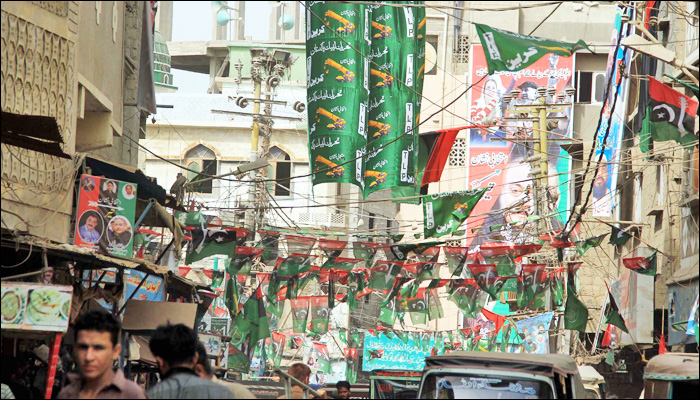 کراچی میں انتخابی سرگرمیوں کی ایک جھلک