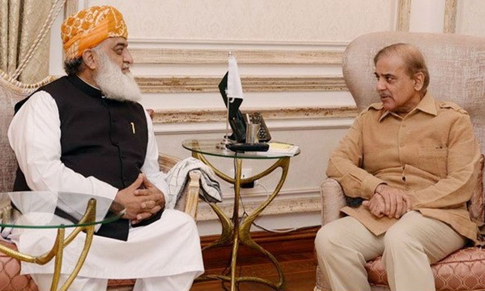 شہباز شریف کی مولانا فضل الرحمان سے ملاقات