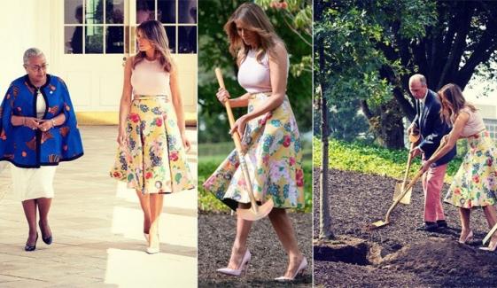  ہائی ہیل پہننے پرملینئیا ٹرمپ تنقید کی زد میں 