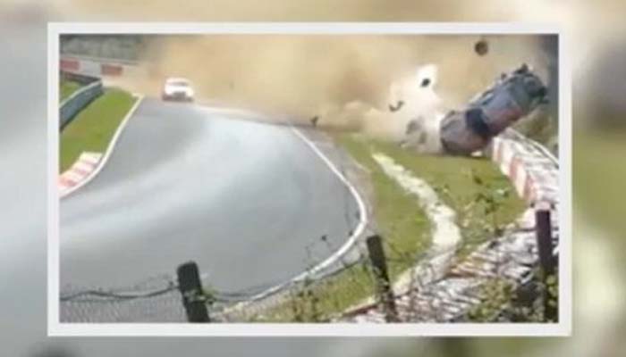 جرمنی میں کار ریس کے مقابلے کے دوران خطرناک حادثہ