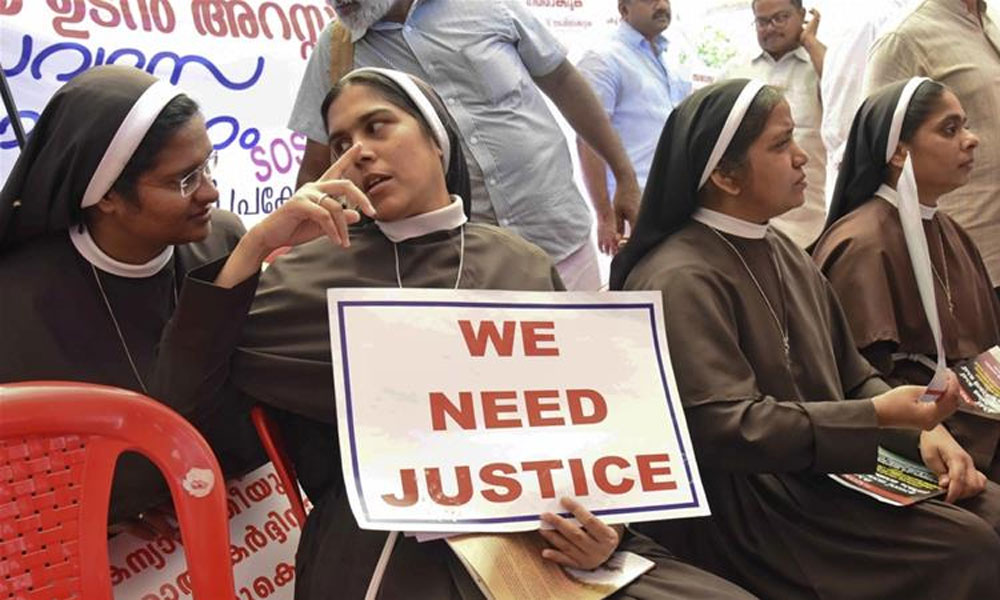 بھارتی راہباؤں کا زیادتی پر پادری کیخلاف احتجاج