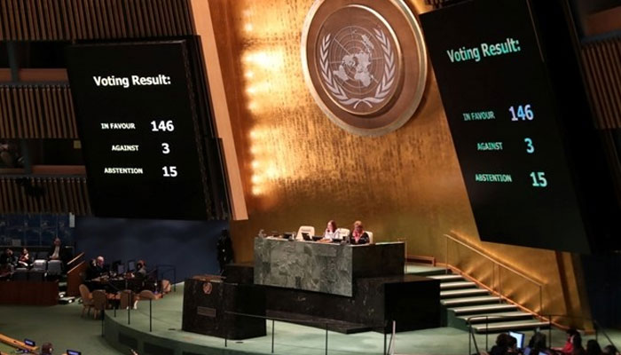 فلسطین اقوام متحدہ کی اہم باڈی کا سربراہ بن گیا