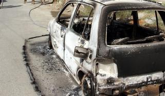 Car Torched In Saddar Karachi