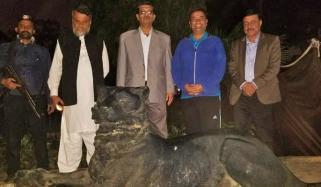Lion Statues Re Install In Karachi Zoo
