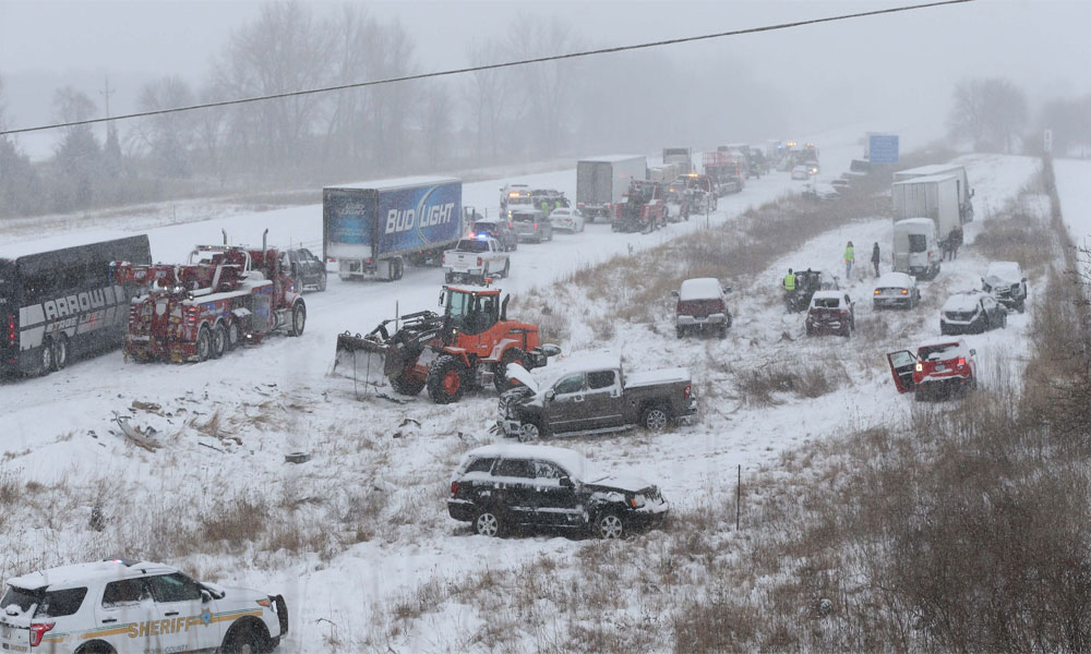 امریکا، شدید برف باری سے حادثات میں 3 افراد ہلاک