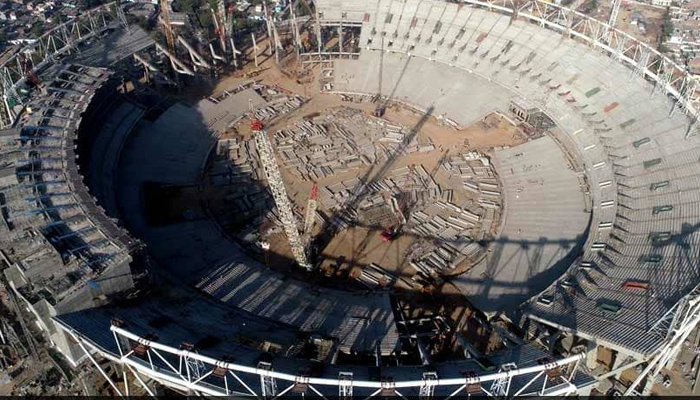 دنیا کے سب سےبڑے اسٹیڈیم کی تعمیر کی پہلی تصویر