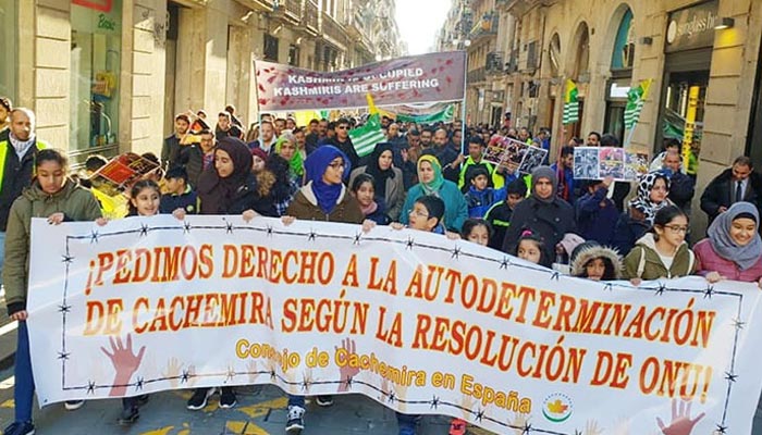 یوم یکجہتی کشمیر، بارسلونا میں احتجاجی ریلی