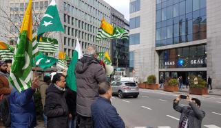 Kashmir Council Eu Hold Protest Against Indian Aggression In Brussels