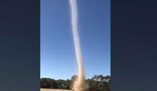 Dust Devils Swirl Field In Congupna Australia