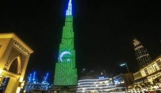 Dubais Burj Khalifa Lights Up With Pakistan Flag