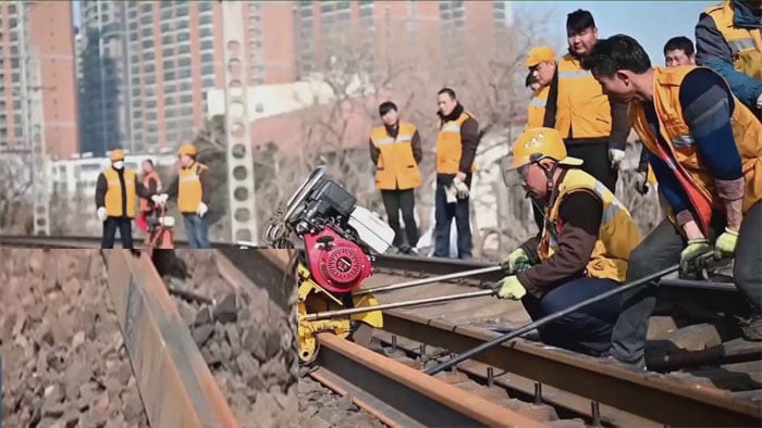 چینی مزدوروں نے 2گھنٹوں میں نئی ریلوے لائن بچھا دی