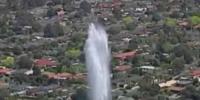 Fountain Appears Middle Of Road When Pipe Burst In Richland Us
