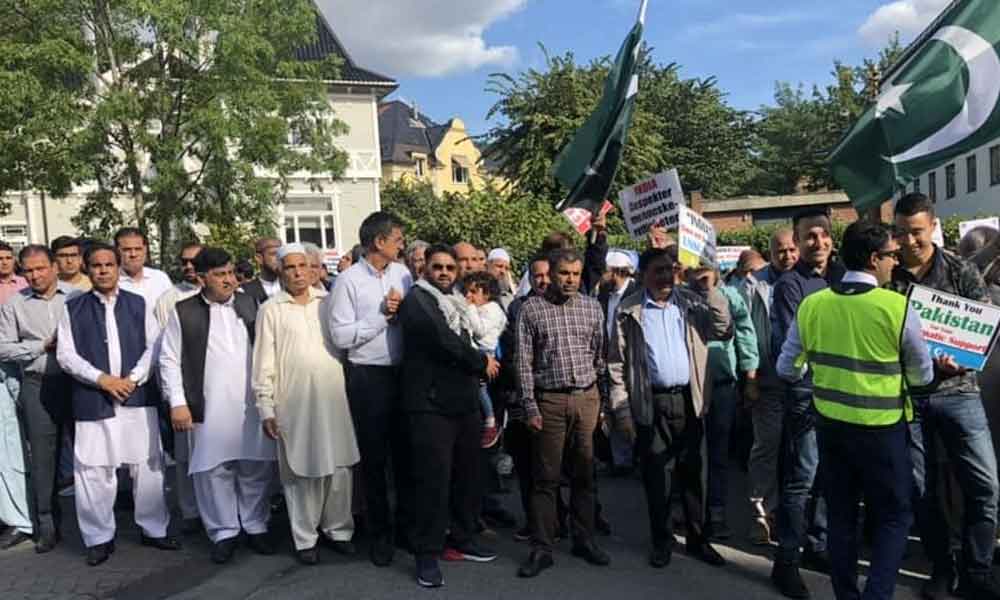 ناروے، بھارتی سفارتخانے کے سامنے احتجاجی مظاہرہ