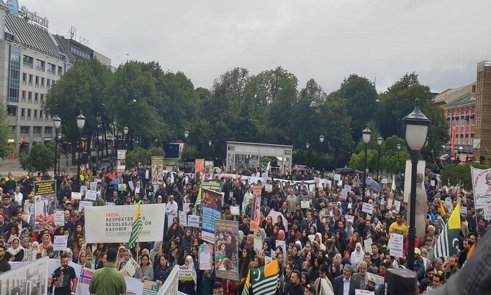 ناروے: مقبوضہ کشمیر کے مظلوم عوام کی حمایت میں تیسرا جلوس 